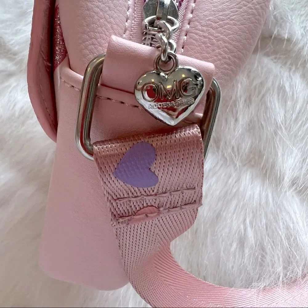 OMG Accessories Glitter Pink Ice Cream Crossbody Bag and Bunny Headband